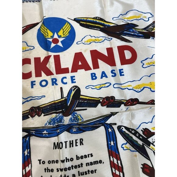 Vintage Lackland Air Force Base Pillow Case Sham 17.5" x 16" with Fringe - Picture 8 of 10